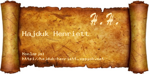 Hajduk Henriett névjegykártya