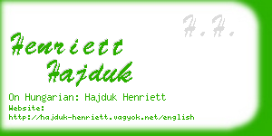 henriett hajduk business card